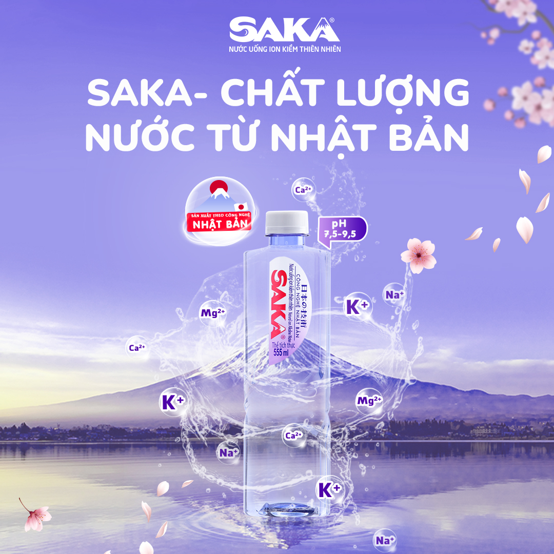 Nước suối Saka 555ml chính hãng