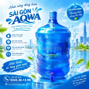 Nước bình tinh khiết Sài Gòn AQWA 20L