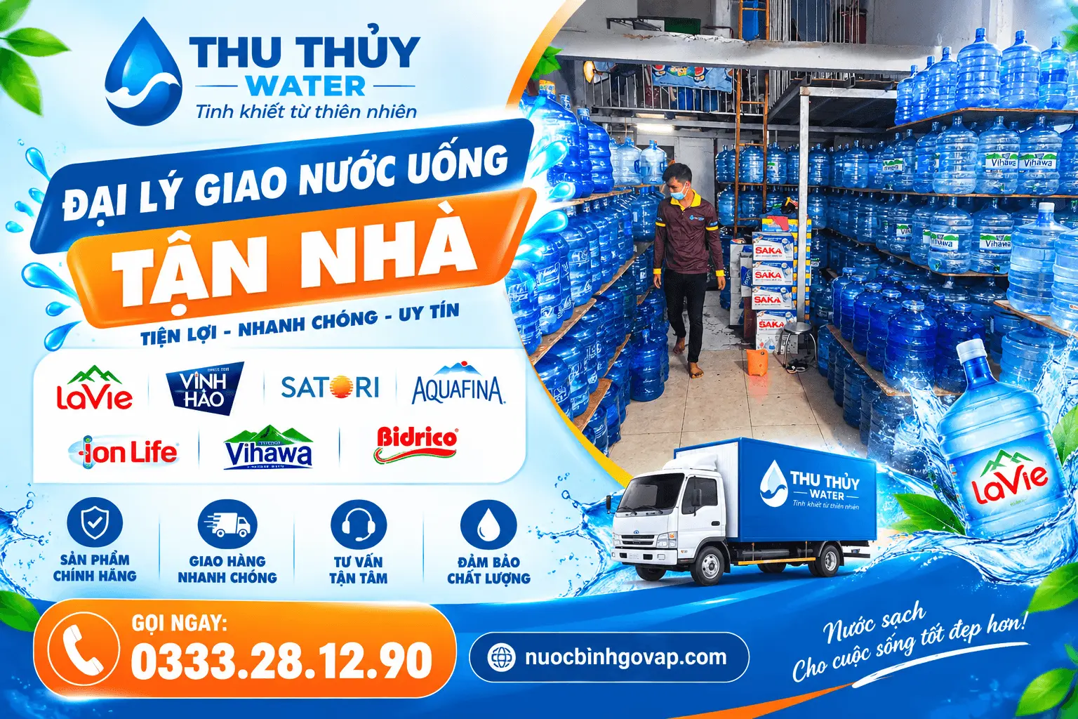Thu Thủy Water: Đại lý giao nước uống tận nơi phường An Hội Tây (Quận Gò Vấp) TPHCM gần đây